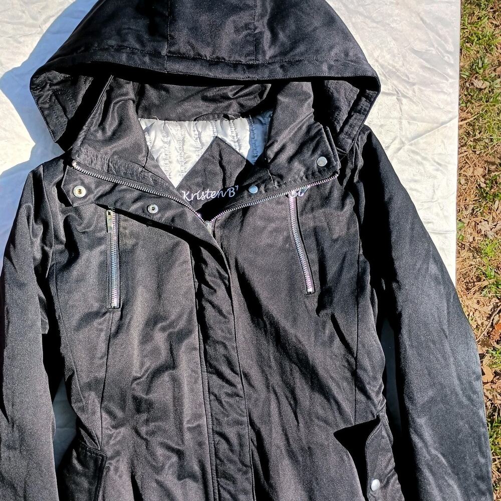 Kristen Blake Parka Black Size Small Removable Hood